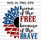 American Flag SVG Sunflower, 4th of July SVG, America Patriotic Sunflower, Memorial Day