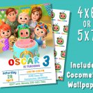 Cocomelon Birthday Invitation Cocomelon Invitation Kids Invitation Birthday Invitation