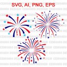 Fireworks 4th July SVG Fireworks SVG Happy 4th July SVG Cut File Clipart Independence Day SVG