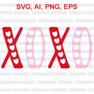 XOXO SVG Valentine's Day SVG Kiss Hug SVG Love SVG Valentine SVG