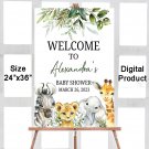 Jungle Baby Shower Welcome Sign, Safari Animals Baby Shower Sign, Welcome Safari Sign