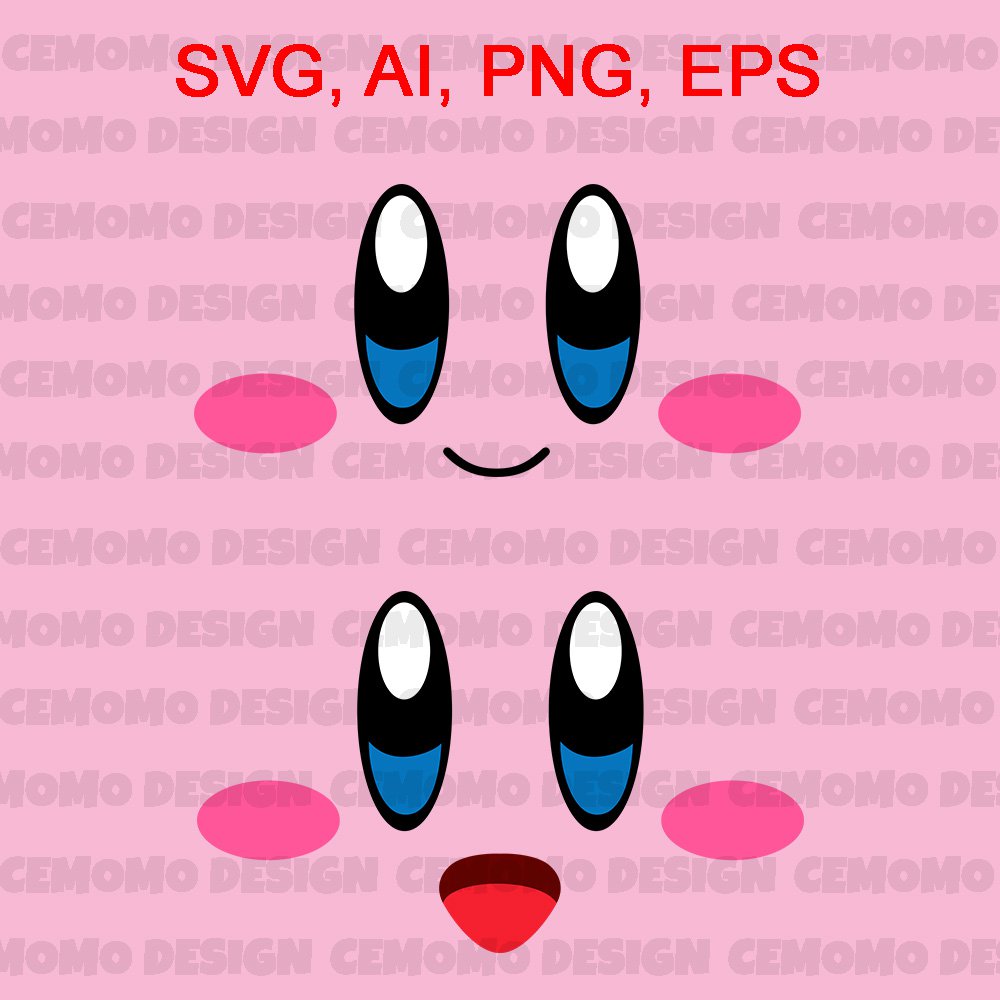 Kirby Face SVG Kirby SVG Nintendo SVG