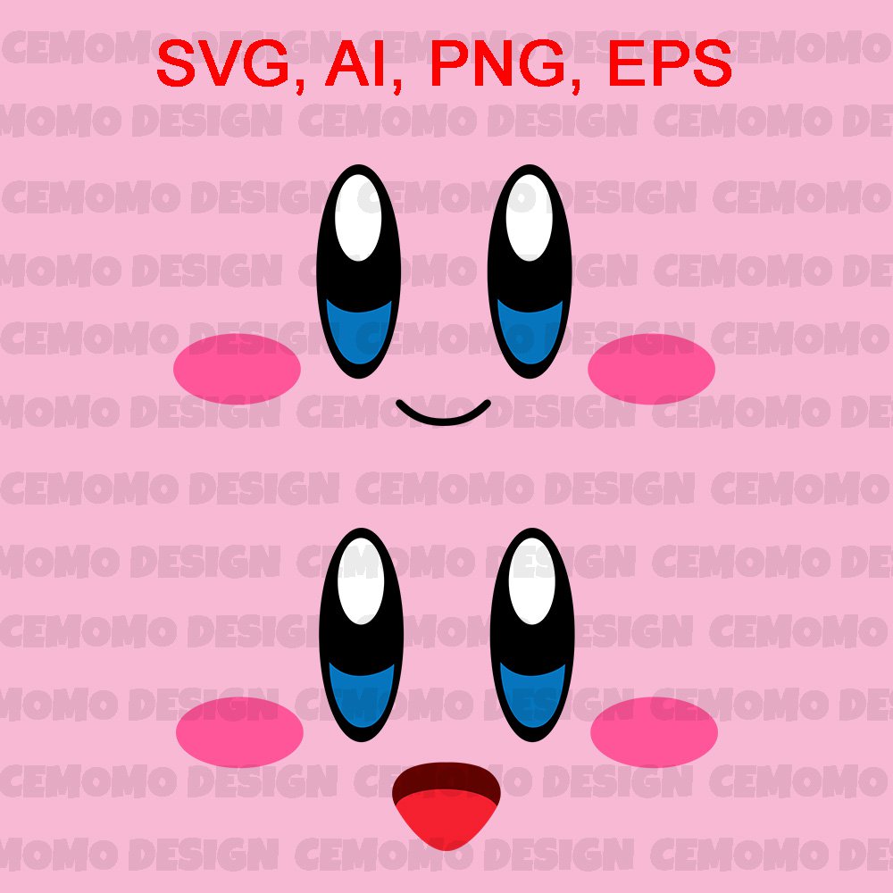 Kirby Face Svg Kirby Svg Nintendo Svg