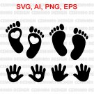 Baby Feet SVG Baby Hands SVG Baby Footprint SVG Baby Handprint SVG Pregnancy SVG Maternity SVG