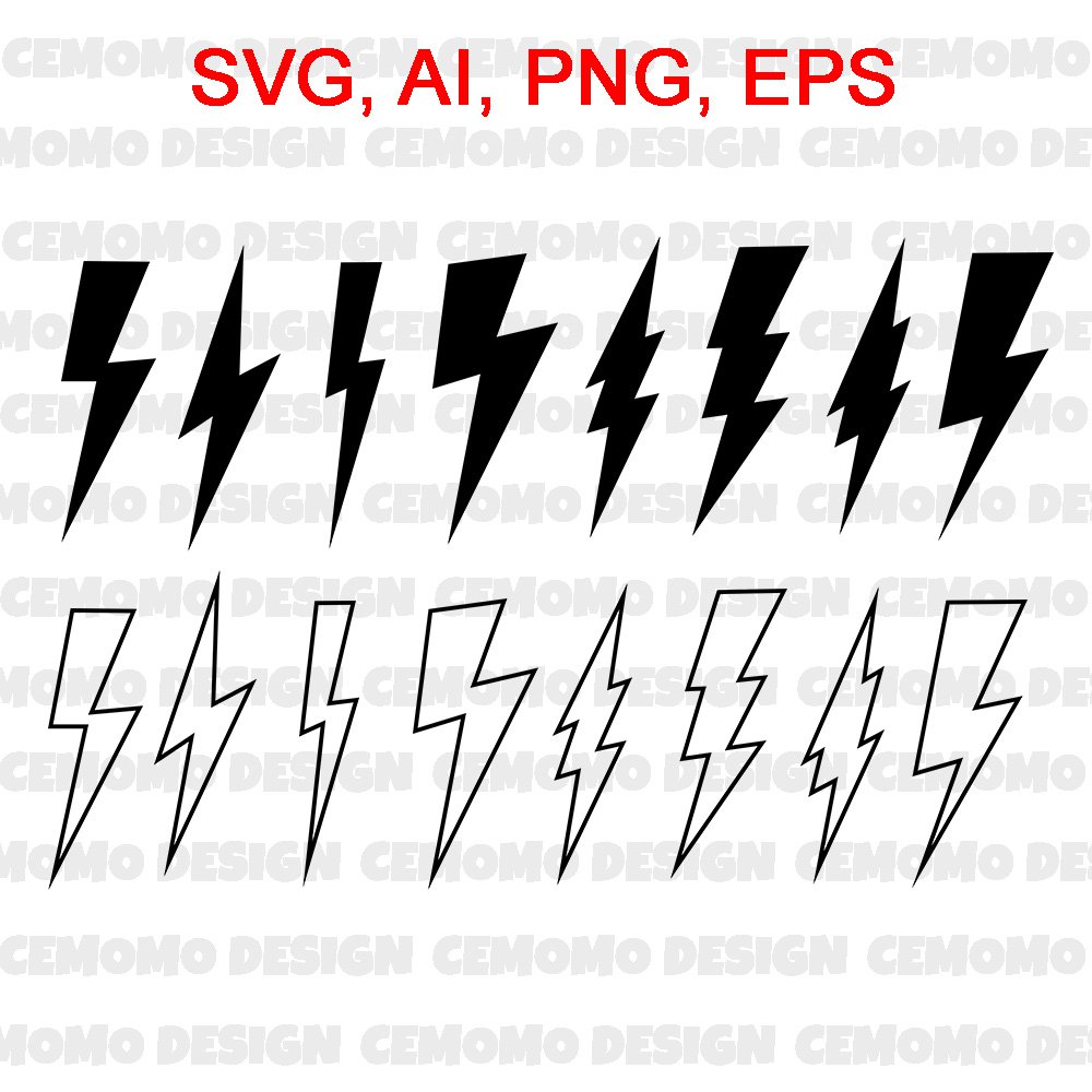 Lightning Bolt SVG Flash SVG Lightning SVG Thunder SVG Lightning Clipart Lightning Bolt Vector