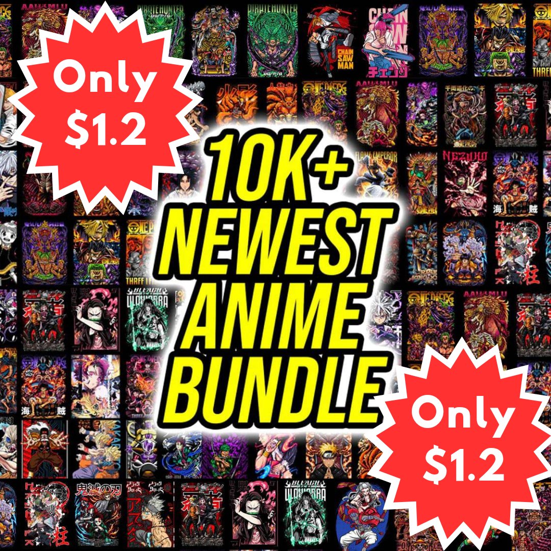 10k+ Mega Pack Bundle Anime T Shirt Design Bundle