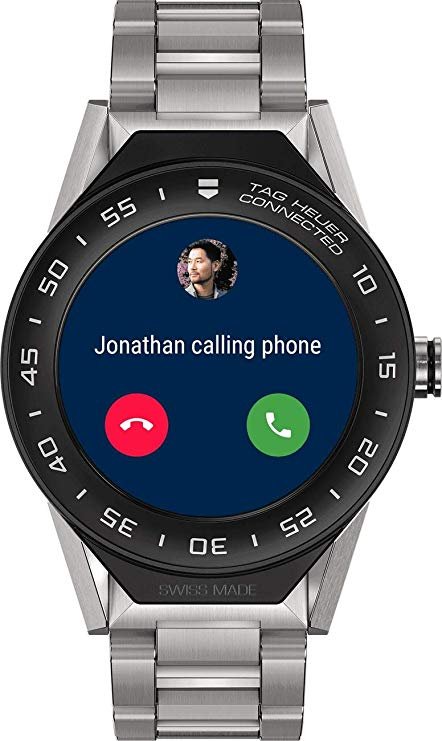 tag heuer connected modular 41 black rubber and titanium smartwatch