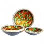 Rattan Mosaic Bowls - Set of 3 - Ruby Dusk