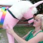 American Made Giant Stuffed Pink Unicorn 3 Feet Wide Soft Made in USA America