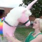 American Made Giant Stuffed Pink Unicorn 3 Feet Wide Soft Made in USA America