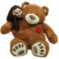 Big Plush Giant 5 Foot Teddy Bear with Heart on Chest Huge Valentine Gift Love