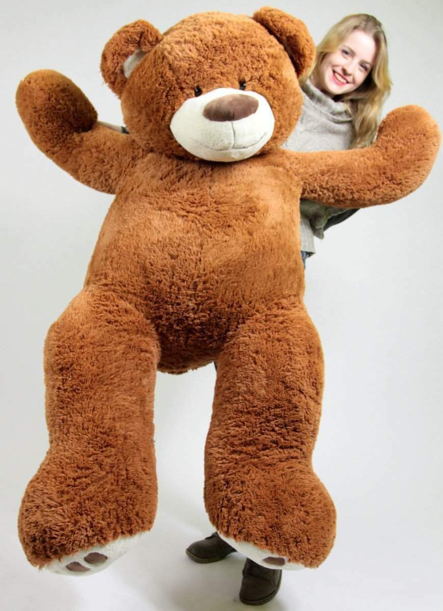 Big 5 Foot Teddy Bear Five Feet Tall Caramel Color Soft with Bigfoot Paws New