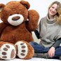 Big 5 Foot Teddy Bear Five Feet Tall Caramel Color Soft with Bigfoot Paws New