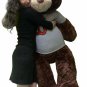 Customized T-shirt on Big Plush 5 Foot Brown Teddy Bear, Printed with Your Text