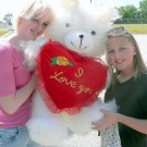 American Made Giant I Love You Teddy Bear 36 Inches Holding Heart Pillow