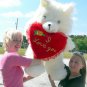 American Made Giant I Love You Teddy Bear 36 Inches Holding Heart Pillow