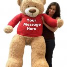 Personalized Big Plush 5 Foot Giant Teddy Bear Wears  Tshirt Your Custom Message
