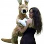 American Made Big Stuffed Kangaroo 42 Inches Tall With Baby in Pouch Made in USA