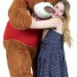 Happy Birthday 5 Foot Big Plush Giant Teddy Bear Soft Cinnamon Color Wears Shirt