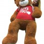 Big Plush 5 Foot Giant Teddy Bear 60 Inch Soft Cinnamon Brown I Love You T-shirt