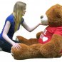 Big Plush 5 Foot Giant Teddy Bear 60 Inch Soft Cinnamon Brown I Love You T-shirt