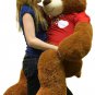 Big Plush 5 Foot Giant Teddy Bear 60 Inch Soft Cinnamon Brown I Love You T-shirt