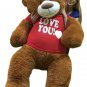 Big Plush 5 Foot Giant Teddy Bear 60 Inch Soft Cinnamon Brown I Love You T-shirt