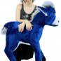 Big Plush Giant Stuffed Blue Donkey 42 Inch Soft Stuffed Animal Made USA