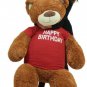5 Foot Giant Teddy Bear Wears Removable Happy Birthday Tshirt, Soft Stuffed New
