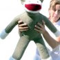 American Made Big Plush Sock Monkey 28 Inches Stuffed Animal Made in USA