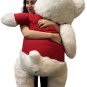 Giant Valentine Teddy Bear 48 Inch White Soft New, T-shirt says You Are Special