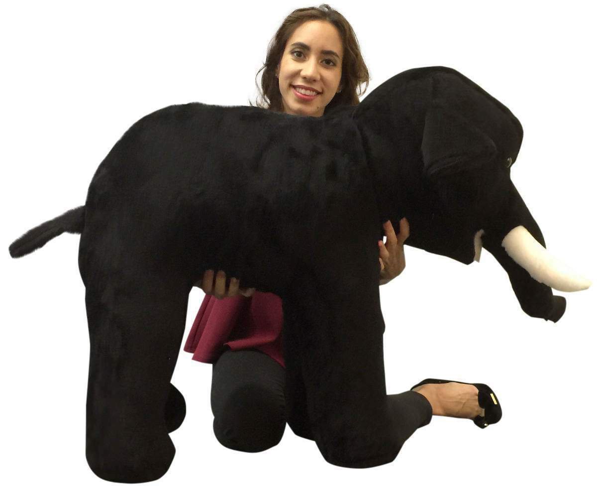 American Made Big Plush Black Elephant 36 Inches Soft Giant Stuffed Animal