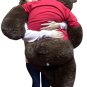 Big Plush 5 Foot Teddy Bear Chocolate Brown Color Wears Tshirt Merry Christmas