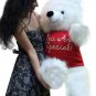 Giant Teddy Bear 45 inches Wears YOU ARE SPECIAL T-shirt White Soft Big Plush