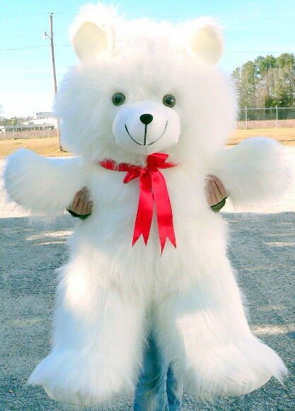 Valentine's Day Giant Teddy Bear 4 Foot White 48 Inch Soft Big Plush Made in USA