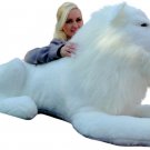 American Made Giant Stuffed WHITE Lion 48 Inches Soft Made in the USA America