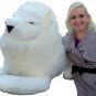 American Made Giant Stuffed WHITE Lion 48 Inches Soft Made in the USA America