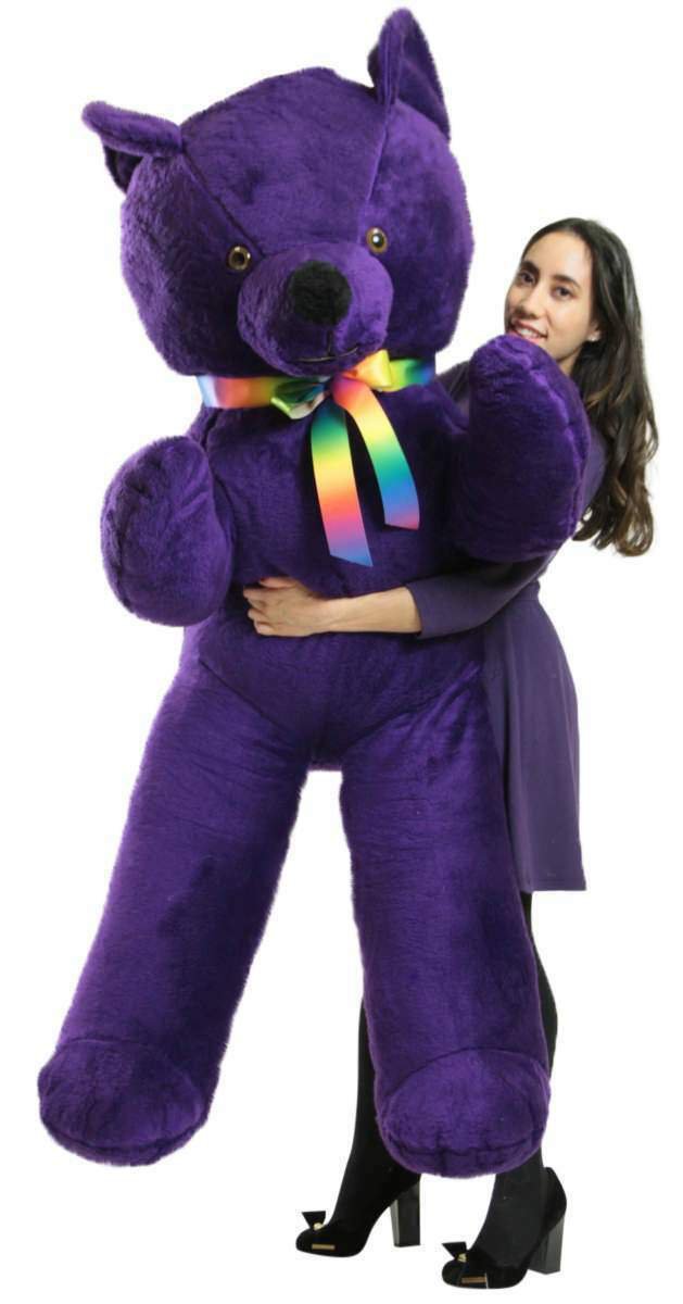 Big Plush Giant Purple Teddy Bear 6 Feet Tall Soft Made in America