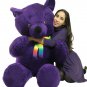 Big Plush Giant Purple Teddy Bear 6 Feet Tall Soft Made in America