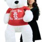 Giant White Teddy Bear 52 Inch Soft Big Plush, Wears -shirt I Love You This Much