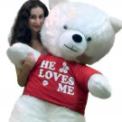 Big Plush 54 Inch Giant White Teddy Bear Soft Made in USA, HE LOVES ME T-shirt