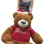 5 Foot Giant Teddy Bear Wears Santa Hat and  Merry Christmas Tshirt