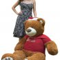 5 Foot Giant Teddy Bear Wears Santa Hat and  Merry Christmas Tshirt