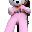 American Made 6 Foot Giant Stuffed Panda Bear 72 Inches Pink Soft Made in USA