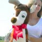 American Made Jumbo Stuffed Reindeer 37 Inch Big Plush Soft Plush Deer