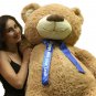 Custom Personalized Big Plush Giant 5 Foot Teddy Bear, Your Message on Ribbon