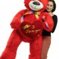 Life Size 5 Foot Red Teddy Bear I Love You Heart Big Plush Soft Made in USA
