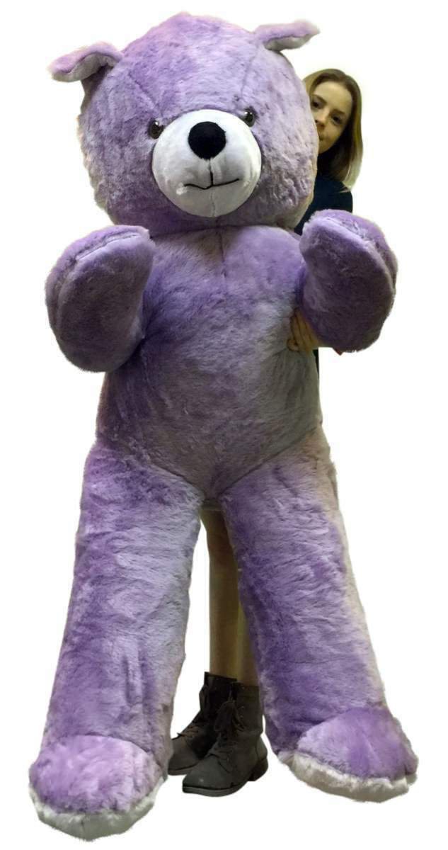 6 Foot Giant Purple Teddy Bear Soft 72 Inch Life Sized Stuffed Animal Made USA