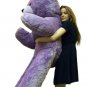 6 Foot Giant Purple Teddy Bear Soft 72 Inch Life Sized Stuffed Animal Made USA
