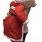 52-inch White Teddy Bear Wears Santa Suit and Tshirt that says Merry Christmas